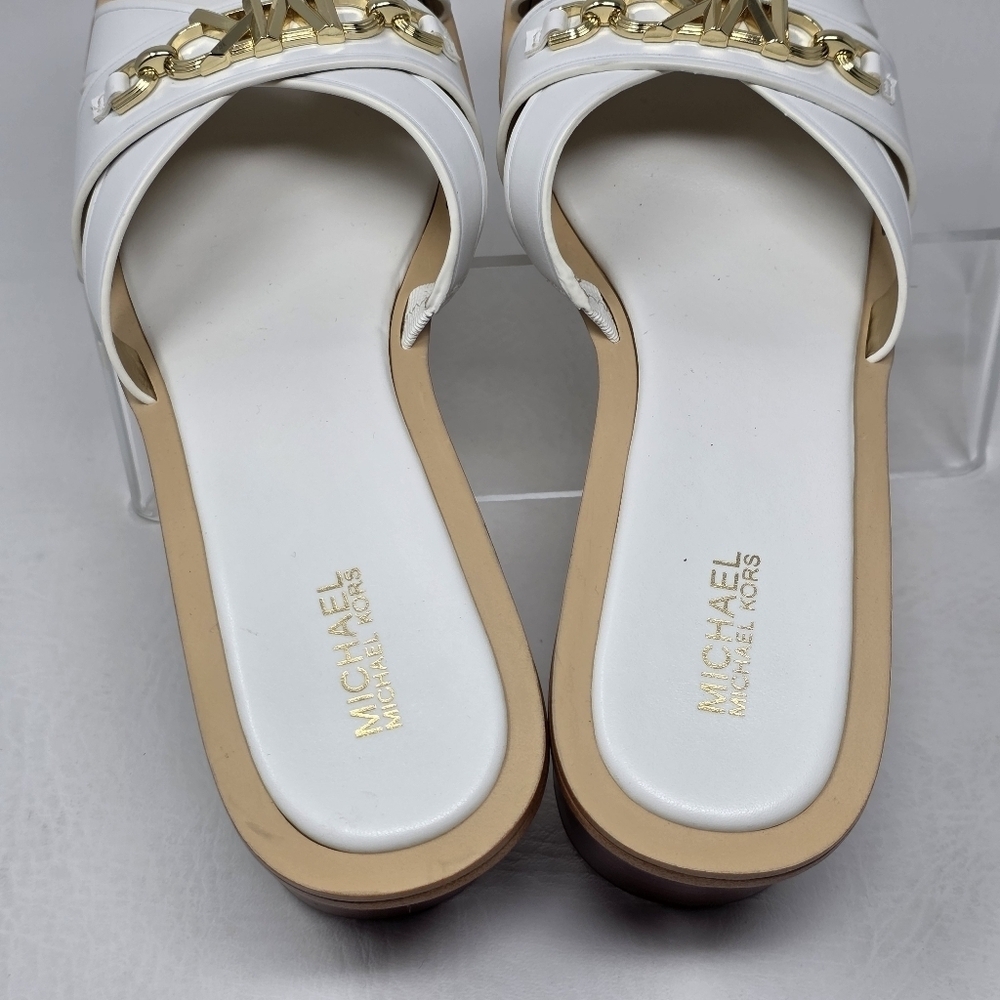 Michael Michael Kors Women's Tiffanie White Heel Sandals Size 6M New - Picture 8 of 11